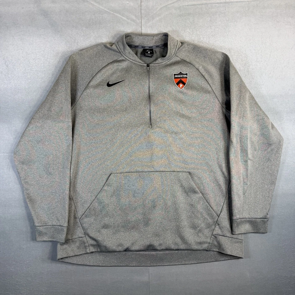 Nike Princeton University Sudadera Para Hombres XL Gris 1/4 Cremallera Rendimiento Golf Foto 2 de 4