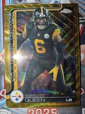 Topps Chrome NFL 2025 Steelers Patrick Queen Gold Wave #40/50 Card
