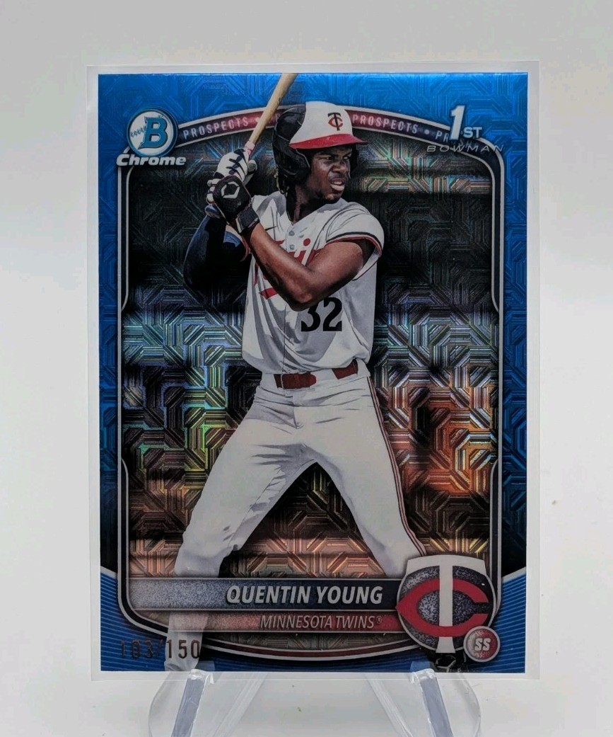 Quentin Young 2025 1st Bowman Draft Chrome BDC-92 Blue Mojo Refractor #d/150