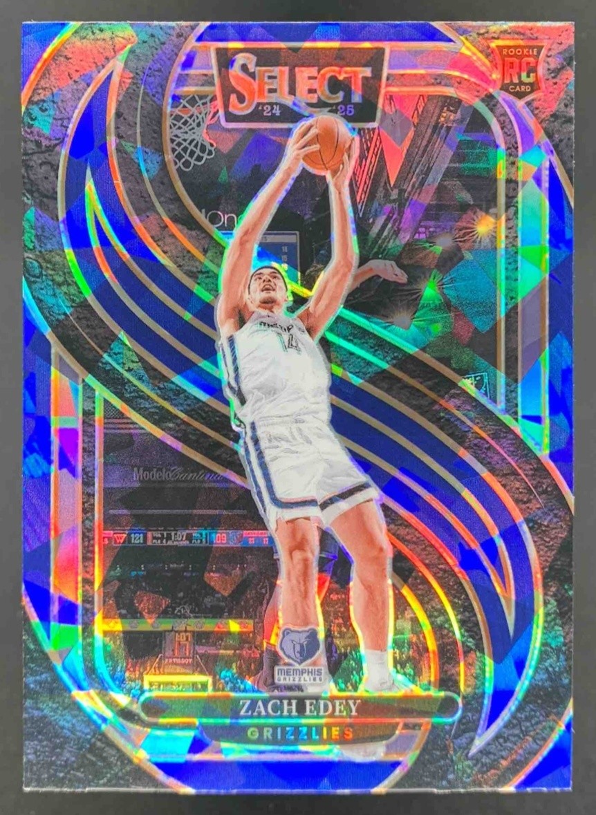 Zach Edey 2024-25 Panini Select Premier Blue Prizm Retail RC #192 Grizzlies
