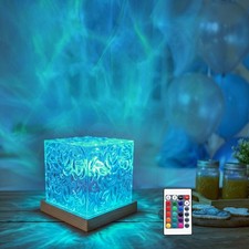 Ocean Wave Projector Light, 16 Colors Gradual Rotating Water Lamp with Remote...