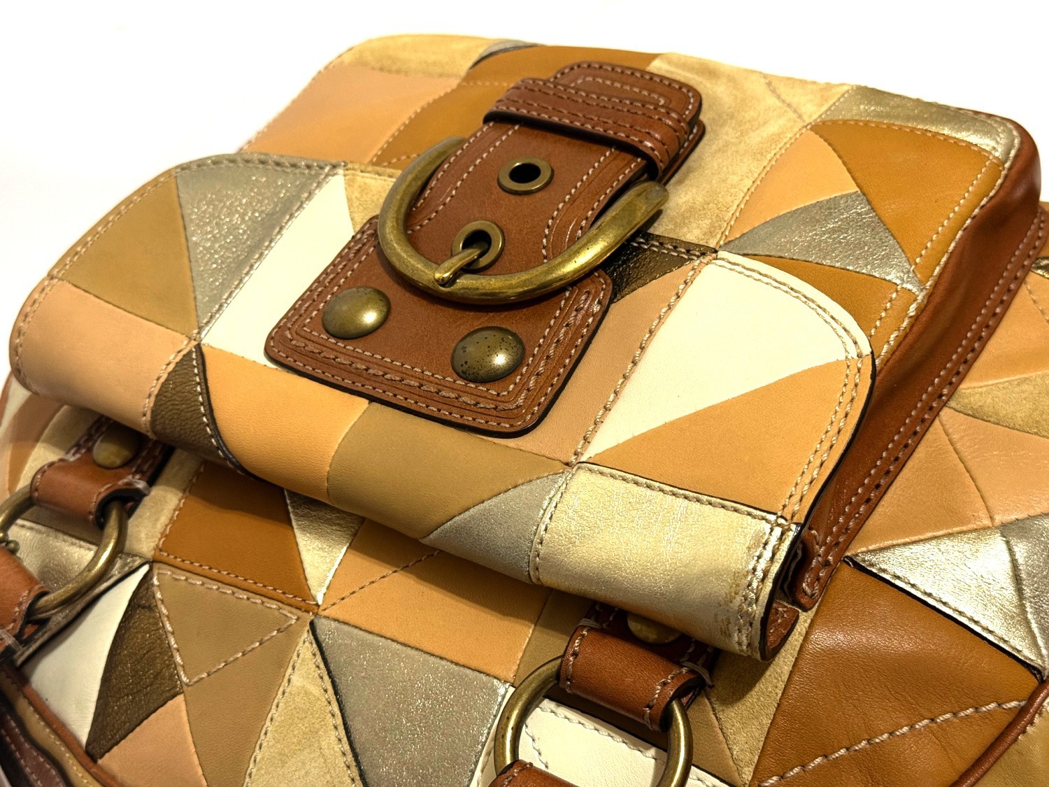 NWT COACH VINTAGE Y2K SOHO GEOMETRIC QUILTED LEATHER BOWL SATCHEL BAG 11921 RARE image 10