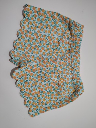 Crewcuts Shorts Girls Size 12 Peach Printed Flat Front Cotton Adjust. Scalloped - Picture 6 of 6