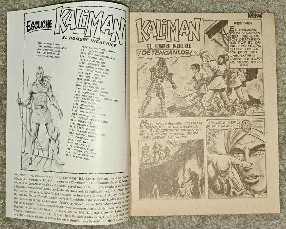 1 Rare VHTF Kaliman 449 MX 1974 Zombie Death Hombre Increíble Mexico Vintage - Image 4 of 4
