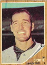 1962 TOPPS - #126 AL CICOTTE (COLTS) GREEN TINT!! RARE VARIATION!!