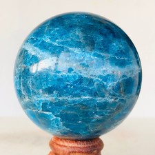 493g Natural Blue Apatite Quartz Crystal Sphere Mineral Specimen Healing C137