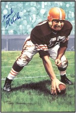 Frank Gatski Autographed Goal Line Art Card GLAC Browns BAS Beckett 107127