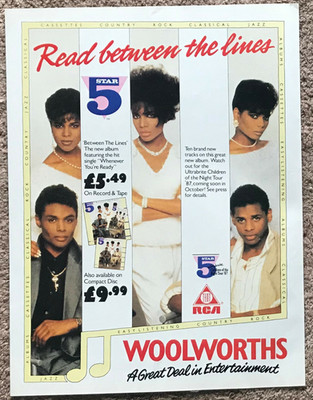 5 STAR - BETWEEN THE LINES 1987 Full page UK magazine ad FIVE STAR