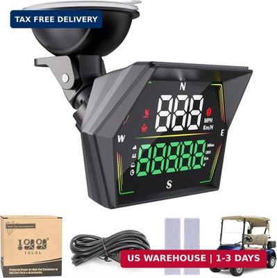 10L0L Golf Cart GPS Speedometer, HUD Digital Display with MPH/KMH, Compass Overs
