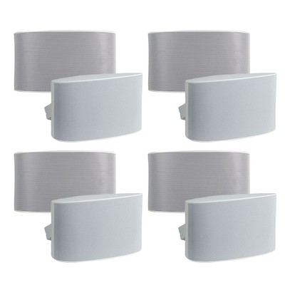 Nuvo Series Two Outdoor Speaker, 4 Pairs, 8 Speakers, White