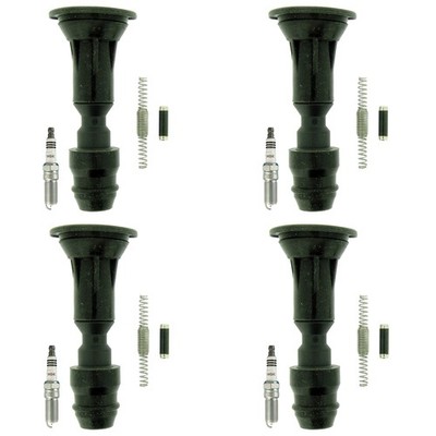 NGK 4 Iridium IX Spark Plugs 4 Coil Boots Kit for Aura Equinox G5 HHR Malibu Sky