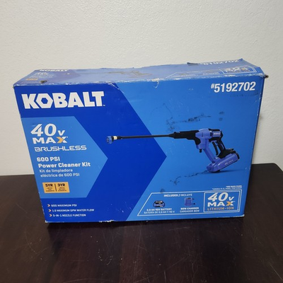 #ad Kobalt 40v Max 600 psi Power Cleaner Kit Pressure Washer with Battery Charger $114.99