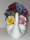 Aynsley England Fine Bone China White Swan Flower Bouquet Figurine — photo 2