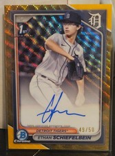 2024 Bowman Draft - Chrome Prospect Autographs Gold Wave Ref Ethan Schiefelbein