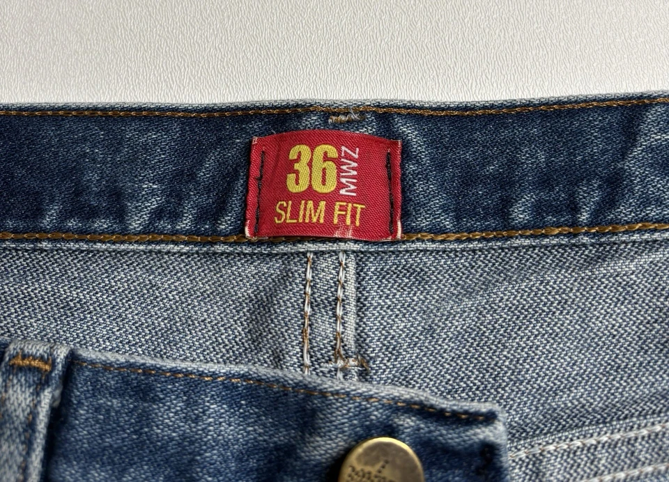 Wrangler 36MWZ Slim Fit Blue Denim Jeans Men’s Size 32X30 - Image 4 of 4