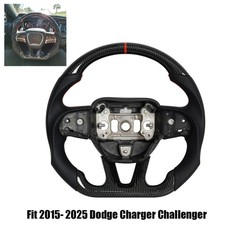Carbon Fiber Heated Steering Wheel For Dodge Challenger Charger 2015-2025