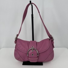 Coach Vintage SMALL 9247 Pink Soho Y2K Leather Shoulder Bag Demi hobo baguette