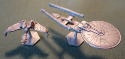 Rawcliffe Pewter Star Trek 2 Ship Lot - KLINGON Bird of Prey & USS EXCELSIOR
