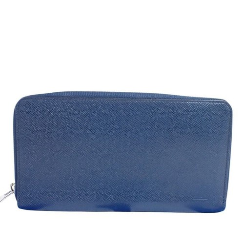 Louis Vuitton Zippy Organizer M30515 Blue Marine Men's Long Wallet Silver HW