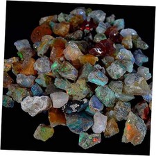 100 Natural Multi Flash Unheated Ethiopian Fire Opal Rough LOT Specimen