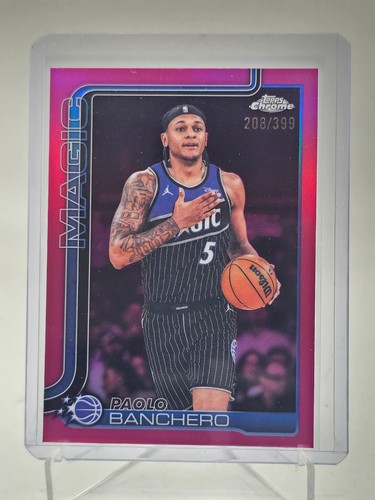 PAOLO BANCHERO 2025-26 TOPPS CHROME UPDATE MAGENTA REFRACTOR /399 #5 MAGIC Q7656