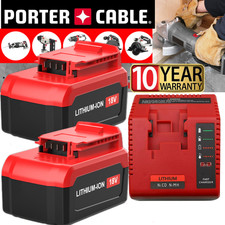 2Pack 18V 8.0Ah Lithium Battery for Porter Cable 18V PC18BLX PC18BL OR Charger