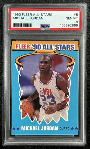 MICHAEL JORDAN PSA 8 1990-91 FLEER #5 ALL STARS BULLS 2869