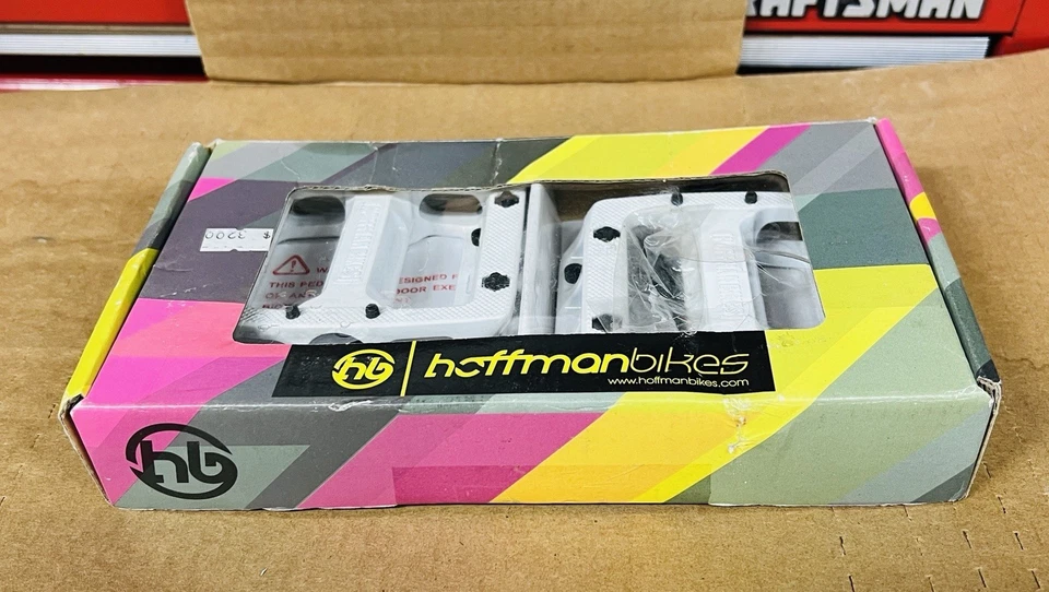 Hoffman Bikes Nuevo 9/16 Pedales Blanco Aluminio Rodamiento de Bolas Mid School BMX Foto 2 de 4