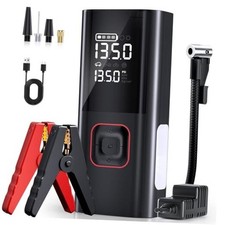 Jump Starter with Air Compressor, 5000A Battery Jumper Starter Glossy Black