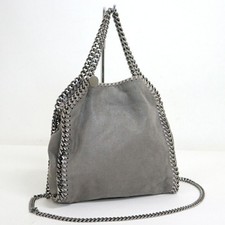 Stella McCartney Falabella Mini Tote Bag Shoulder Bag Eco Leather Gray Silver