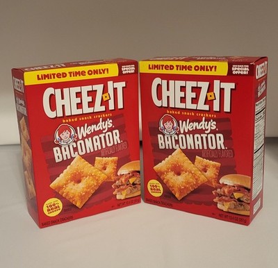 2 X CHEEZ IT WENDY'S BACONATOR FLAVORED BAKED SNACK CRACKERS 12.4 OZ 