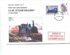 Isle of Man Railway Cover, 2002, 1st day Steam Railway