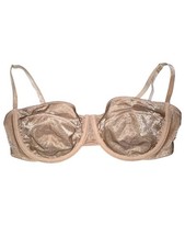 SKIMS Sheer Brown Sparkling Underwire Bra 36D Celebrity Brand Glam Intimates