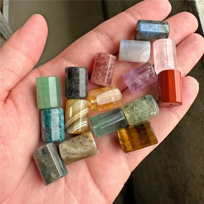 Naturstein Zylinderperlen Spacer Charms Schmuckzubehör Glatte ca.12x17mm