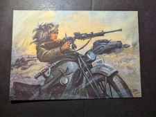 Mint Italy Military Art Postcard Bersaglieri Nulli Regiment Secundus Machine Gun