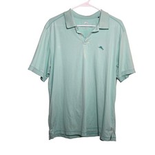 Tommy Bahama Polo Shirt Men's Large Blue Collared Short Sleeve Casual Mint