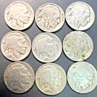 11 BUFFALO NICKELS ASSORTED DATES (9 PICTURED BUT ARE 2 MORE IN SIMILAR  SHAPE)