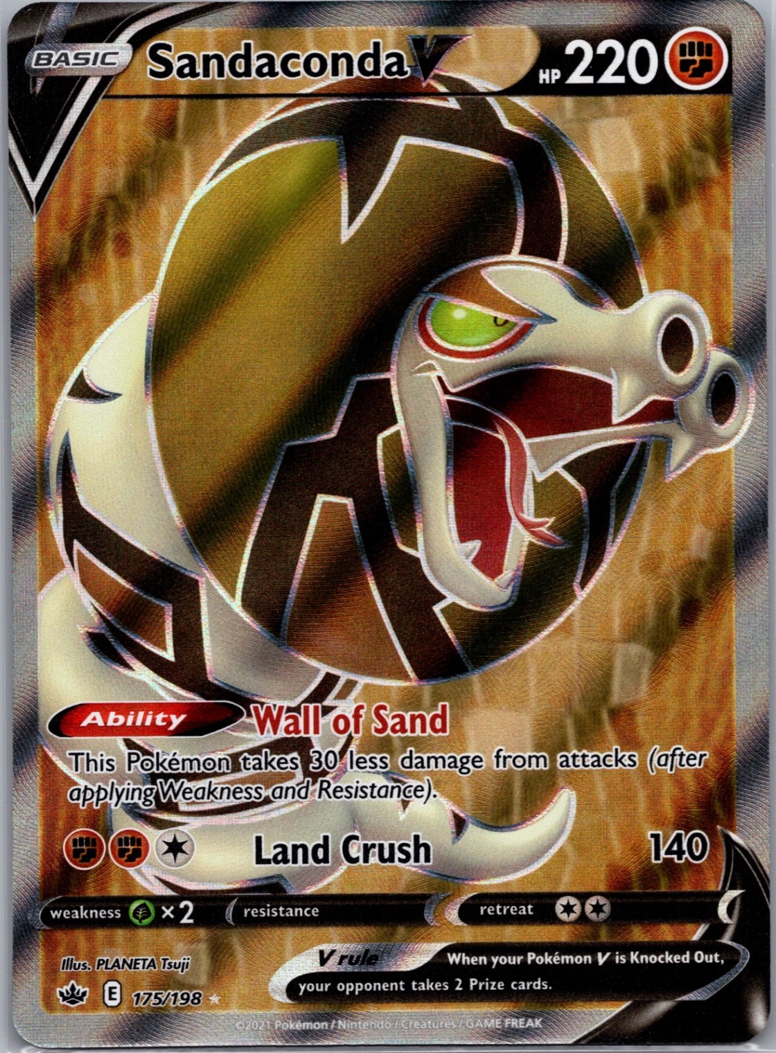 Sandaconda V (Full Art) Ultra Rare SWSH06: Chilling Reign 175/198 NM