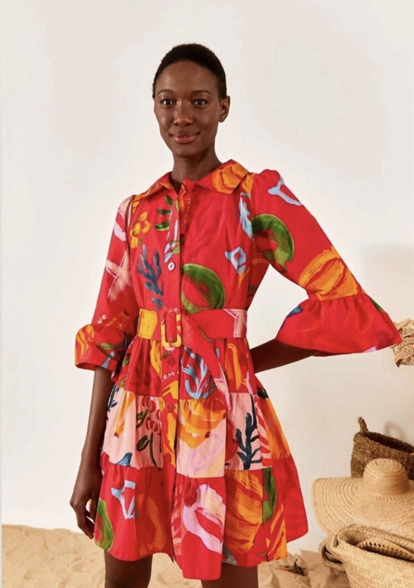 New Farm Rio Red Mixed Fruits Ocean Mini Dress Sz XL | eBay