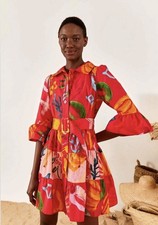 New Farm Rio Red Mixed Fruits Ocean Mini Dress Sz XL