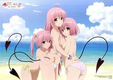 To Love Ru Darkness Bath Poster Lala Nana Momo Deviluke Sisters A3 Anime