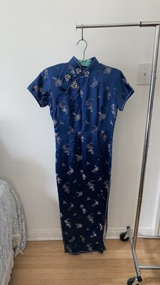 Vintage Cheongsam 90s Chinese Satin Dress Side Slits | eBay