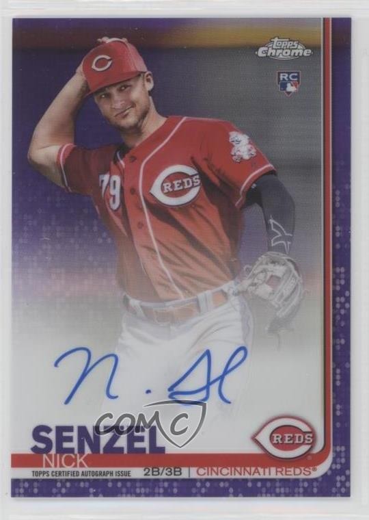 2019 Topps Chrome Rookie Purple Refractor 18/250 Nick Senzel #RA-NS Auto 0r4