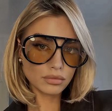 Oversized Aviator Sunglasses Ball Hook Gold T...