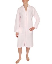 Miss Elaine NWT Women's Size L Pink Quilted 49 Inch Long Knit Robe with Zipper