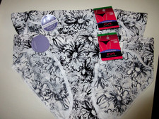 Maidenform 2-Pair BIKINI panties Barely There invisible Black White Nylon 7/L