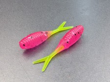 (30) 1.5" Keg Shad Pink Party / Chart Crappie Jigs Panfish Bait Grub Minnow