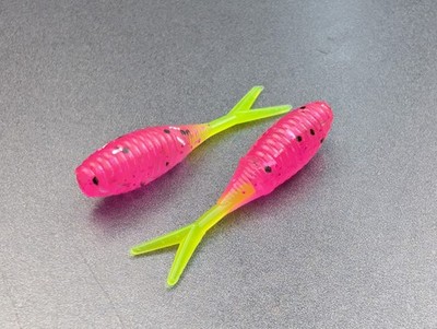 (30) 1.5'' Keg Shad Pink Party / Chart Crappie Jigs Panfish Bait Grub  Minnow