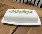 Vintage PYREX Spring Blossom Crazy Daisy Butter Dish & Lid USA