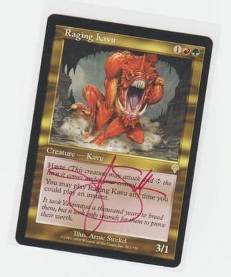 Magic the Gathering ~ Raging Kavu ~ M/NM ~ Invasion ~  Signed by Artist #1